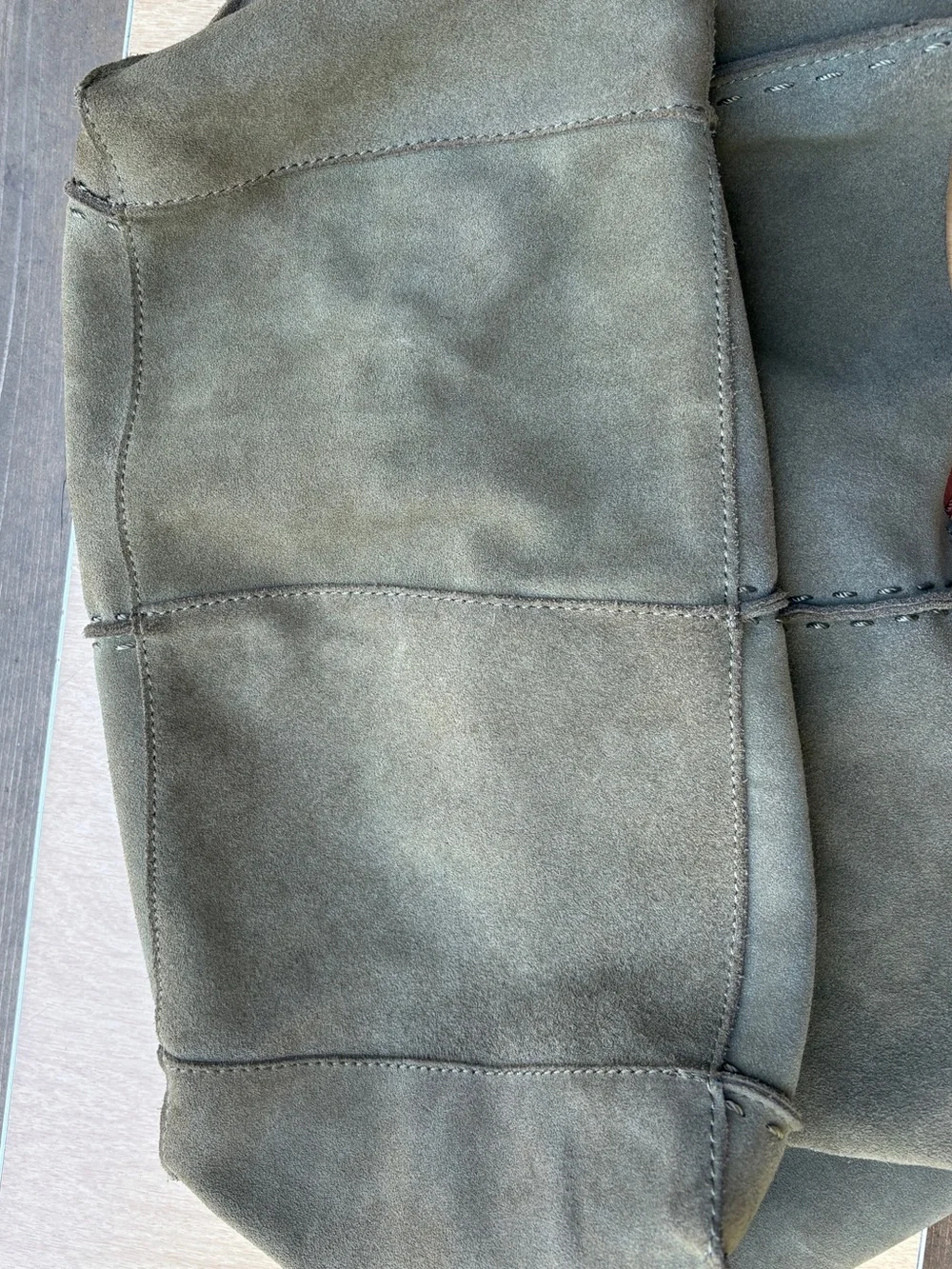 The Sak Los Feliz Moss Green Suede Leather Slouchie Hobo Bag - Picture 6 of 16